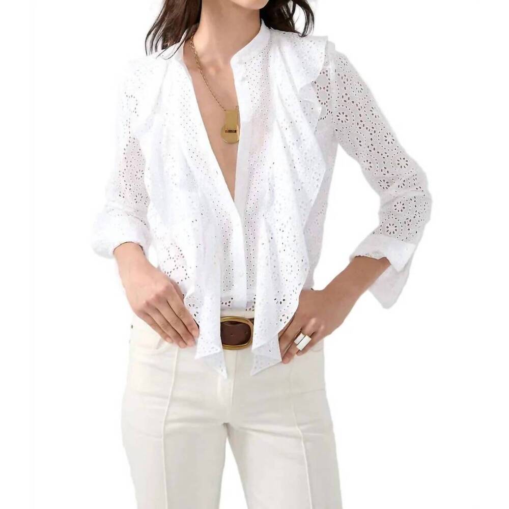 NEW BARBARA BUI broderie anglaise shirt in white